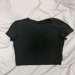 wild fable Black Cropped Crewneck Tee